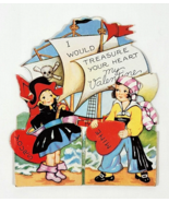 1940&#39;s Pirates With Hearts Fold Open Stand Up Valentine - $20.37 CAD