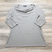 Jones New York Womens Top Blouse Shirt XL 3/4 Sleeve Raised Polka Dot Gr... - £14.45 GBP