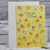 Vintage Hallmark Greeting Card Thinking Of You Floral W Envelope NOS  - £5.42 GBP