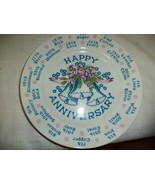 VTG 1975 SPENCER GIFTS by Year Pink Rose Blue Bells HAPPY ANNIVERSARY 8&quot;... - $373.69 MXN