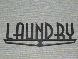 Laundry Door Sign Laser Cut Wood 9&quot; Art Deco Style - £12.05 GBP