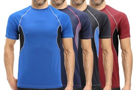 Men&#39;s Cool Quick-Dry Gym Workout Sport Running Breathable Performance T-... - £12.55 GBP