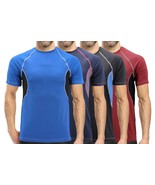 Men&#39;s Cool Quick-Dry Gym Workout Sport Running Breathable Performance T-... - £12.58 GBP