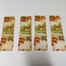 (4)Vintage Richelieu Brand Food Coffee Die Cut Bookmark House Farm Scene... - £16.51 GBP