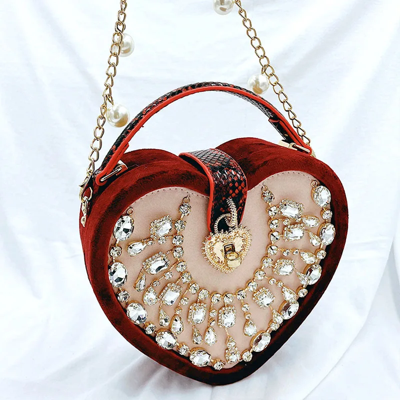 New  Evening Bag For Women 2023  Designer Heart Fashion Party Clutch Lady Cordur - $117.97