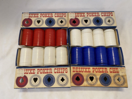 VTG Lot of 394 Standard Plastic Poker Chips INTERLOCKING Stacking Blue R... - $30.00