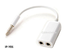 3.5Mm Audio Stereo Headphone Splitter Cable Adapter For Iphone &amp; Ipod - £11.98 GBP