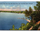Irish Hills District Wumpler&#39;s Lake Hayes State Park Michigan Linen Post... - £2.37 GBP
