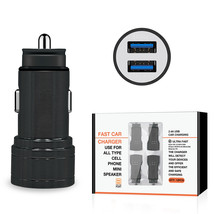 Dual Port USB Car Charger/ Adapter In Black (12pcs) - £38.68 GBP