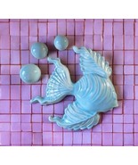 Vintage 1950s Angelfish MCM Ceramic Anthropomorphic Bathroom Wall Decor ... - $132.55