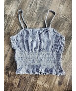 Women&#39;s Japna M Cropped Gingham Top   Cottagecore Peplum Spaghetti Strap... - $17.73 CAD