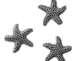 10 pcs Starfish Spacer Beads Antiqued Silver Beaded Bumpy Two Sided 14x13mm - $3.99