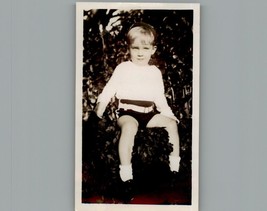 Antique 1940&#39;s Little Boy Sitting for Picture - Black &amp; White Photograph... - £6.32 GBP