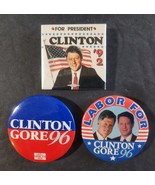 BILL CLINTON ~ AL GORE PRESIDENTIAL CAMPAIGN PIN BACKS BUTTONS LOT OF 3 ... - €10,17 EUR