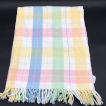 Tennessee Woolen Mills Baby Blanket Plaid Acrylic Pastel Made in USA WPL 6280 - £23.52 GBP