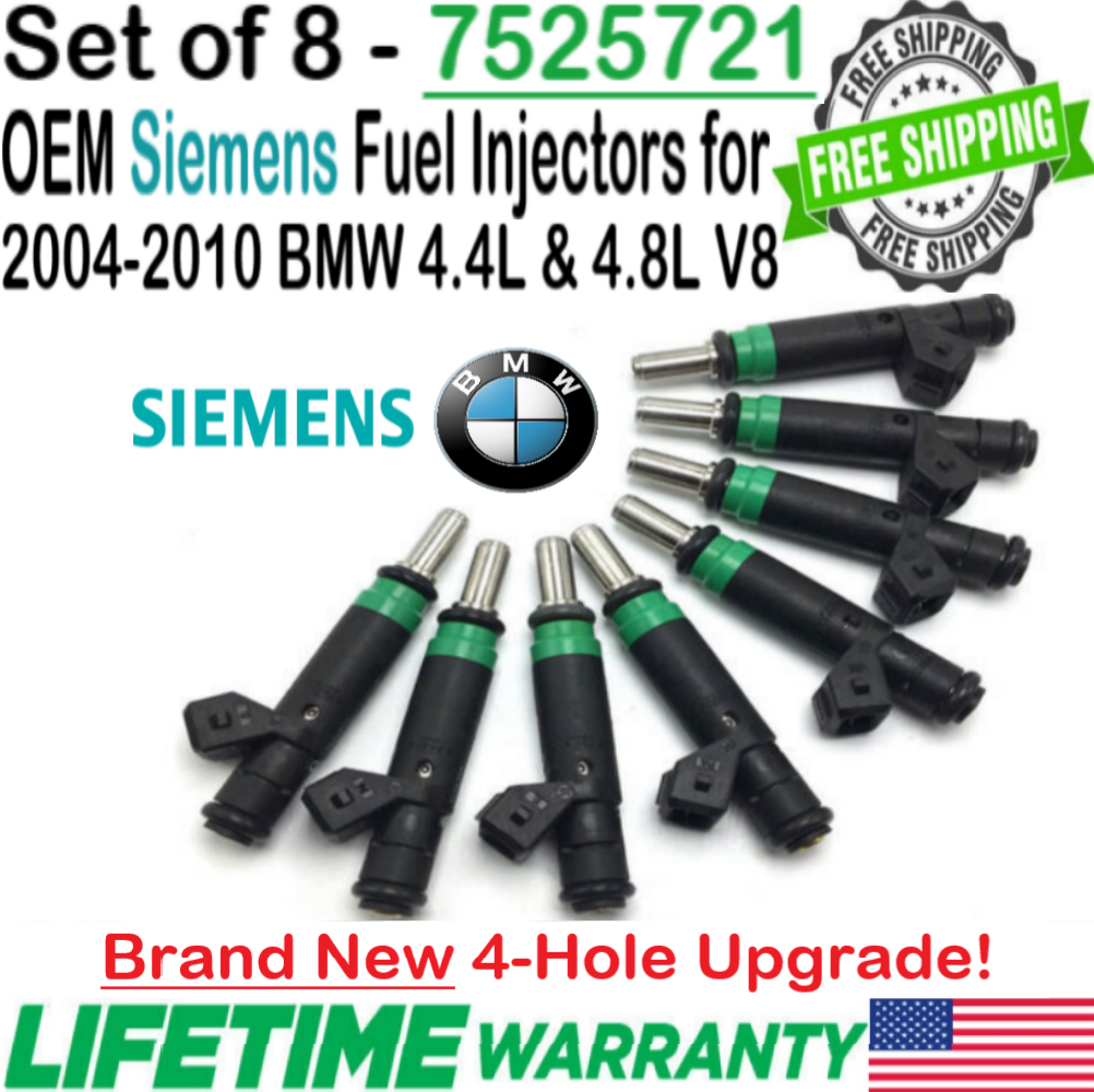Primary image for NEW x8 OEM Siemens 4Hole Upgrade Fuel Injectors for 2006-2010 BMW 650i 4.8L V8