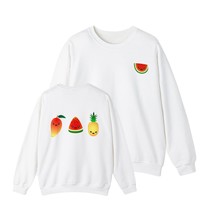 Womens fruits sweatshirt, white, ash, green, navy, blue, pink, S, M, L, ... - £55.08 GBP