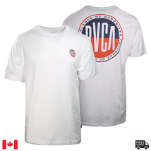 RVCA Men&#39;s White Navy Red Circle Regular Fit S/S T-Shirt (S15) - $13.17