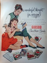 Gibson Christmas Cards Magazine Advertising Print Ad Art 1952 - $7.99