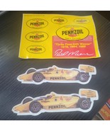 Vintage PENNZOIL 1960s 70s RACING DECALS RICK MEARS #4 INDY WINNER - $569.25 MXN