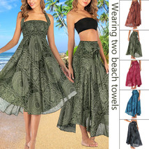 2 Way Wearing Women Fashion Summer Long Skirts Maxi Skirt Retro Boho Print Dress - £11.74 GBP+