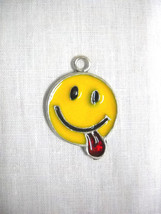 Happy Face With Tongue Sticking Out Raspberry Usa Pewter Pendant Adj Necklace - £9.61 GBP