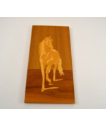 Wood Inlay Horse Wall Hanging Art Veneer 6.5x12.5&quot; Equestrian - £18.90 GBP