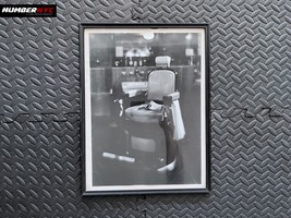 Vintage 1940s BARBER SHOP INTERIOR CHAIR PHOTO &amp; WALL FRAME 12x16 - NO R... - $84.14