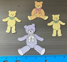 Patchwork Teddy Bears Pre-Cut Iron on Fabric Appliques - £3.55 GBP