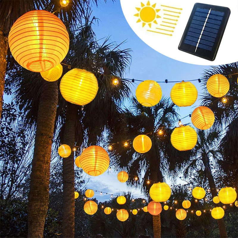 Waterproof Lantern Solar String Fairy Lights 6.5M 30 LED Outdoor Gar Patio Light - £57.09 GBP