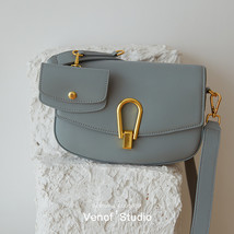Women&#39;s Leather Message Bags Fashion Ladies Shoulder Saddle Bag Trendy Crossbody - £112.27 GBP