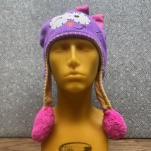 Flipeez Kids Hat Purple and Pink Winky Cat Tail Moves w/ squeeze One Siz... - $5.94