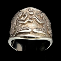 Sterling silver Gemini ring Zodiac Horoscope symbol Air Star sign high polished  - £67.23 GBP