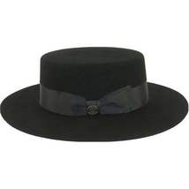 Mens Autralian Wool Boater Hat Wide Brim BRUNO CAPELO ZAYDEN ZA331 Black New image 4
