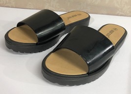 Ashley Blue Size 6 Six Womens Black Slip On Flip Flop Shoes - $17.34