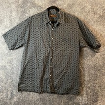 Tori Richard Hawaiian Shirt Mens Large Black Geometric Style Print USA Made - $16.23