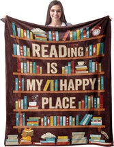 Book Lovers Gifts Blanket - Librarian Gifts Throw Blankets 60&quot;X50&quot; - Book Club - £34.24 GBP