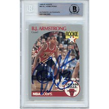 BJ Armstrong Chicago Bulls Auto &#39;91-92 NBA Hoops Basketball Signed BAS Auth Slab - $99.99