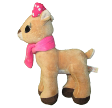 Dan Dee 12" Clarice Plush Rudolph Red Nosed Reindeer Character Pink Scarf Brown - £8.97 GBP