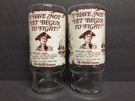 2 The Coca-Cola Company &quot;I Have Not Yet Begun To Fight!&quot; Drinking Glasses Vintag - £7.90 GBP