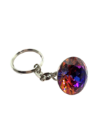 Swarovski Crystal Keyring Chaton Shape Sunset Amber - $39.55