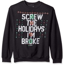 Freeze Mens Screw The Holidays Im Broke Ugly Christmas Sweatshirt, Size ... - £18.74 GBP