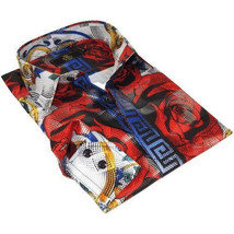 Men's Sports Shirt By Barocco Fashion Printed Long Sleeves Soft Feel EFS78 Multi image 2