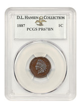 1887 1C PCGS PR67BN ex: D.L. Hansen - £3,266.67 GBP