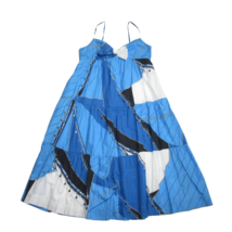 NWT J.Crew Tie-front Cotton Poplin Midi in Blue Ratti® Regatta Print Dress 12 - £118.64 GBP