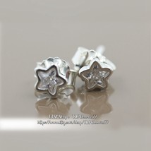 925 Sterling Silver Starshine With Clear CZ Stud Earrings - $14.80