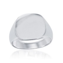 Sterling Silver Large Shiny Square Ring - £54.67 GBP