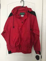 Outer Banks Mens Hooded Crew Jacket Red Black Zip Up Sailing Boat Coat M - $52.47