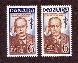Canada  -  SC#495 + 495i  Mint NH  -  6 cent Sir William Osler issue  (variety) - £0.59 GBP
