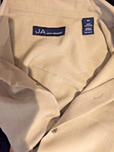 Vintage John Ashford  Shirt Mens Medium Beige Button Up Short Sleeve - £12.42 GBP